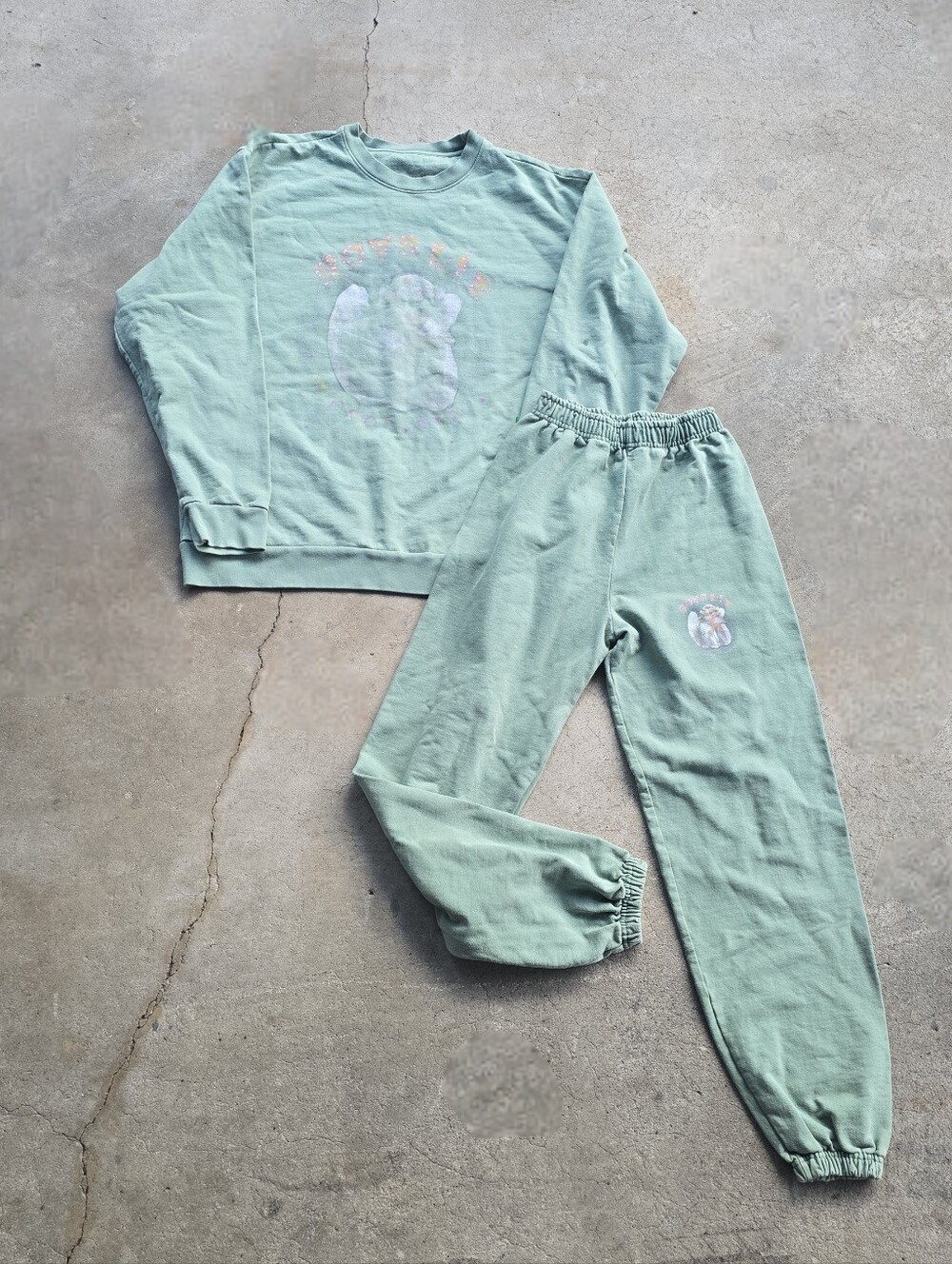 Boys Lie Sweatsuit Green Jogging Set Women’s Size Small Piece Set
